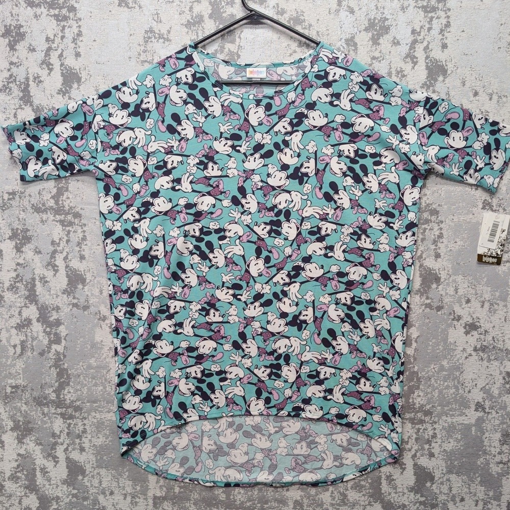 LuLaRoe Disney Mickey Mouse Mint Green Graphic T Shirt Size L